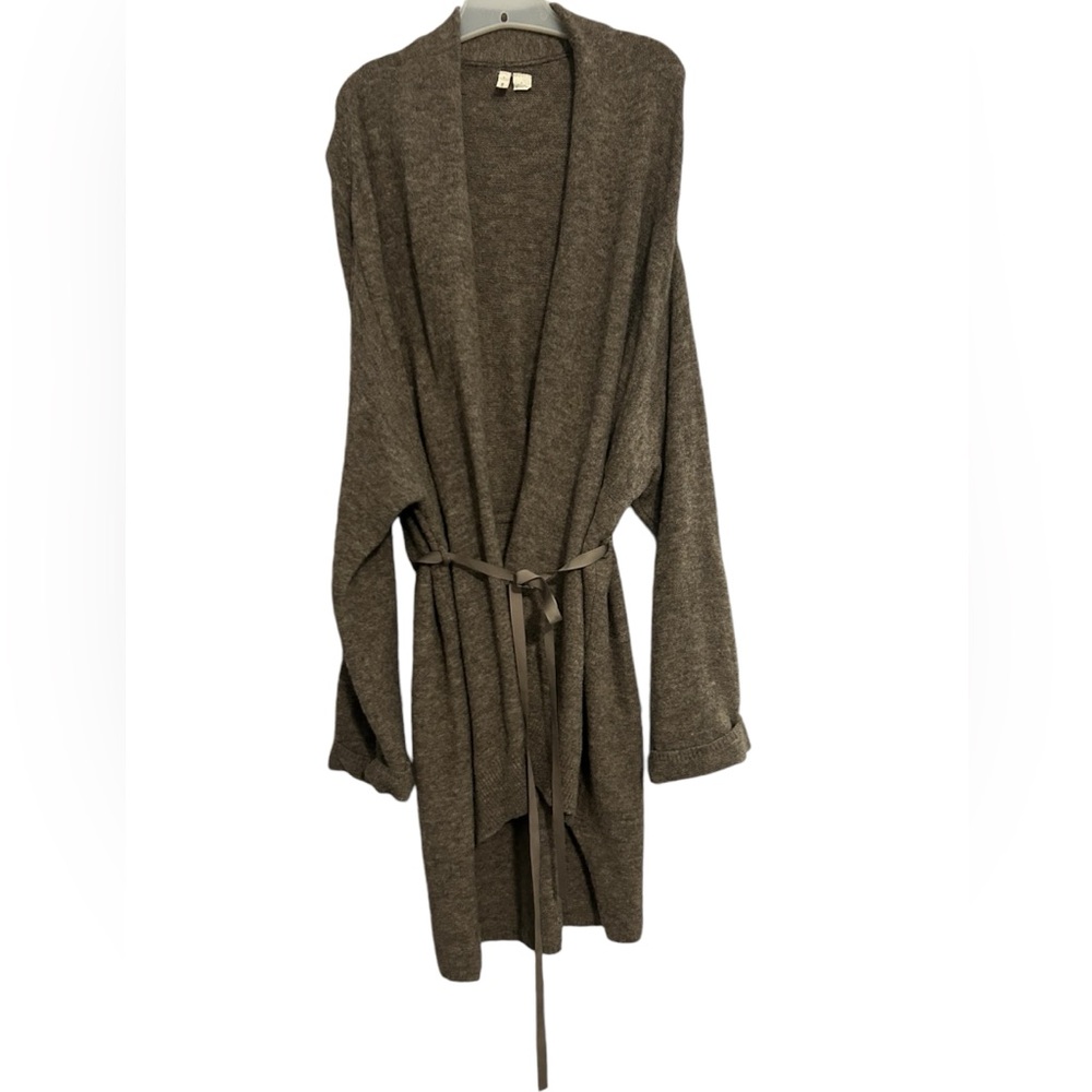 Anthropologie Moth Vallon Hi Low Cardigan Brown Wool Viscose Blend Size Small
